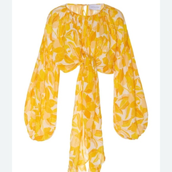 Significant Other Isla Printed Cropped Blouse Size 6 - Picture 2 of 8